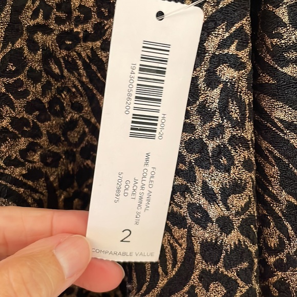 Chico’s Cardigan Jacket Easy Wear Animal Print 3/4 Sleeve One Button Size 2 Lrg - Picture 4 of 7